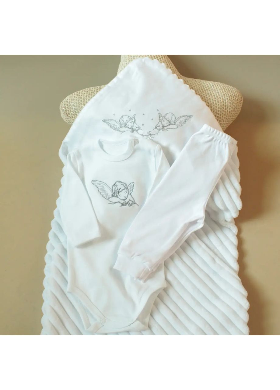 Набір для хрещення Ангелик для хлопчика Білий Boka (370287209)