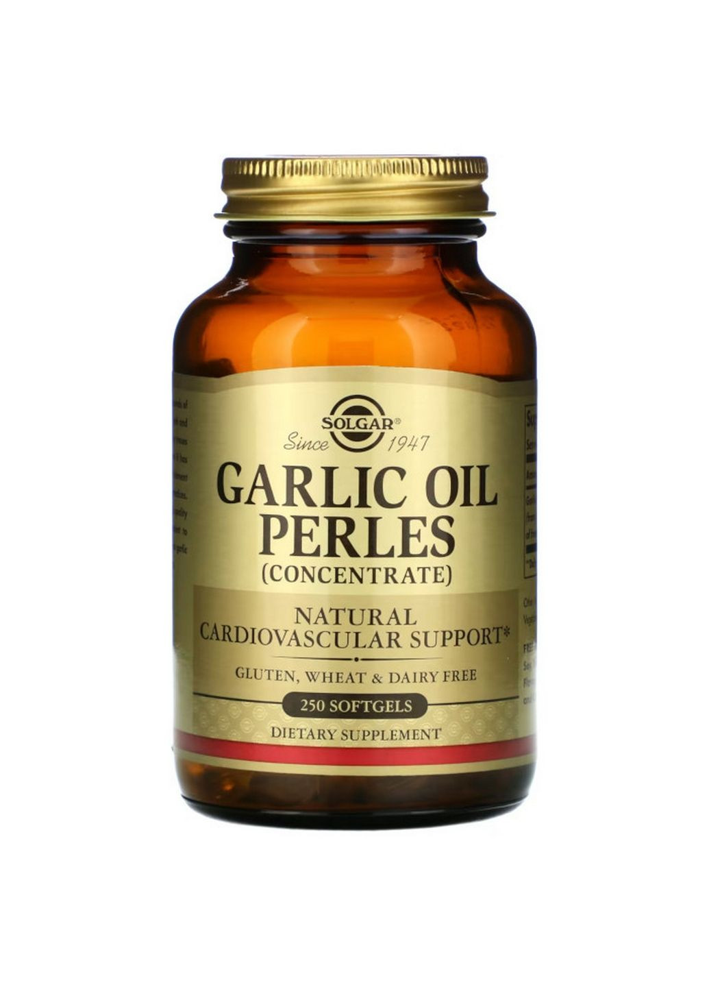 Натуральна добавка Garlic Oil Perles (Concentrate), 250 капсул Solgar (293342864)