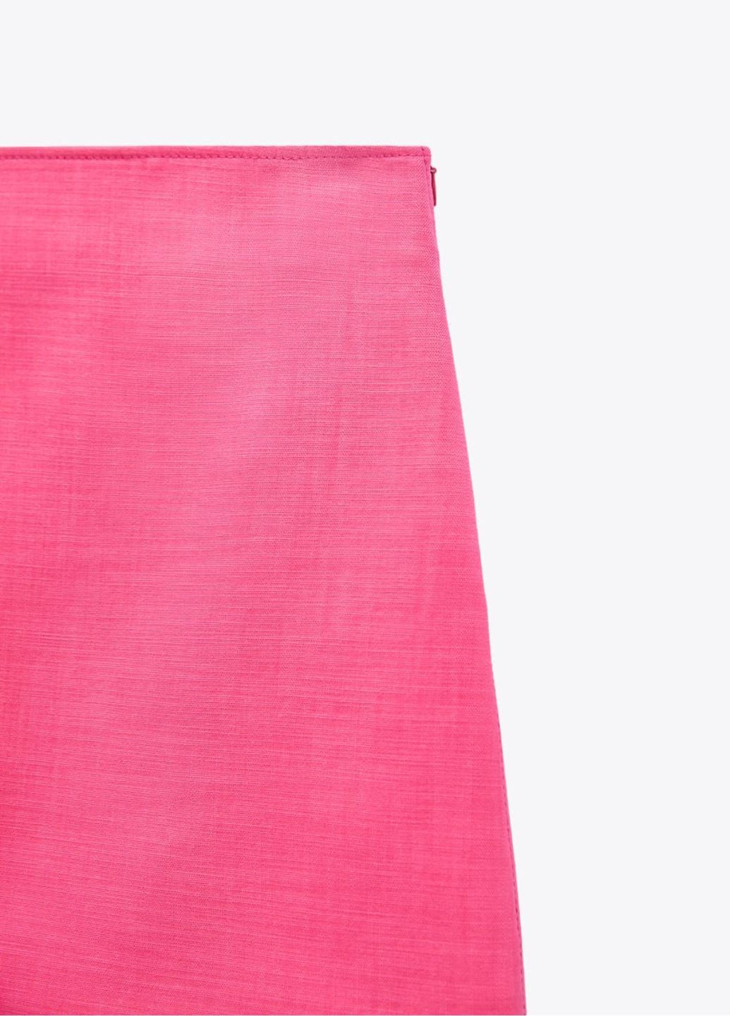 Розовая однотонная мини юбка женская однотонная Zara