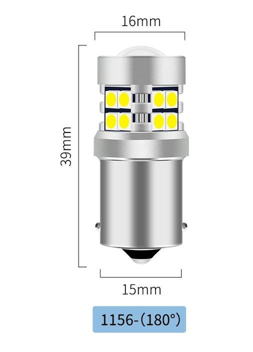 Светодиодная лампа LED 1156 BA15S 19SMD 3030 LED (красный) No Brand (366301981)