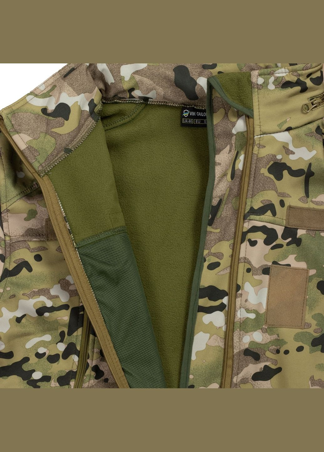 Куртка з липучками для шевронів SoftShell, Multicam, Vik-Tailor (315438769)