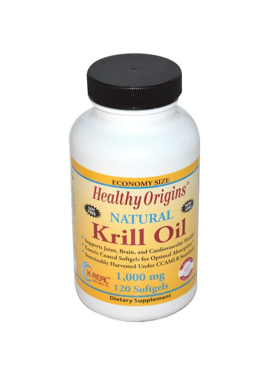Масло криля, Krill Oil,, ваніль, 1000 мг, 120 капсул Healthy Origins (362372950)