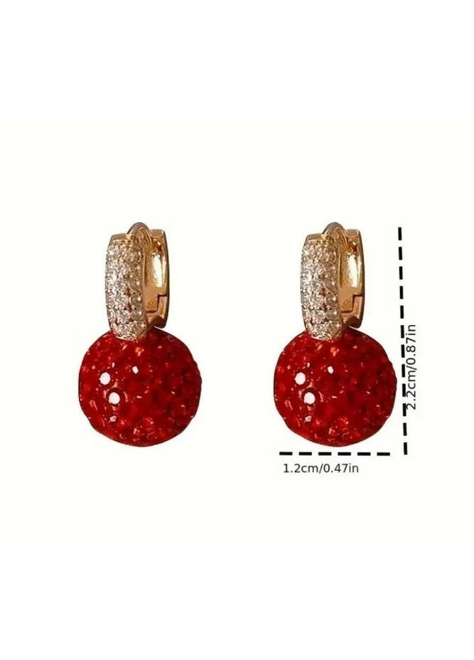 Сережки Красные подвески в стразах No Brand (362947750)