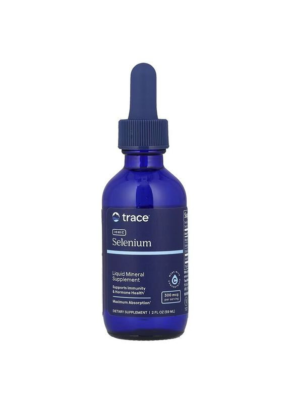 Ионный селен, Ionic Selenium, Trace, 300 мкг, 59 мл Trace Minerals Research (322066546)