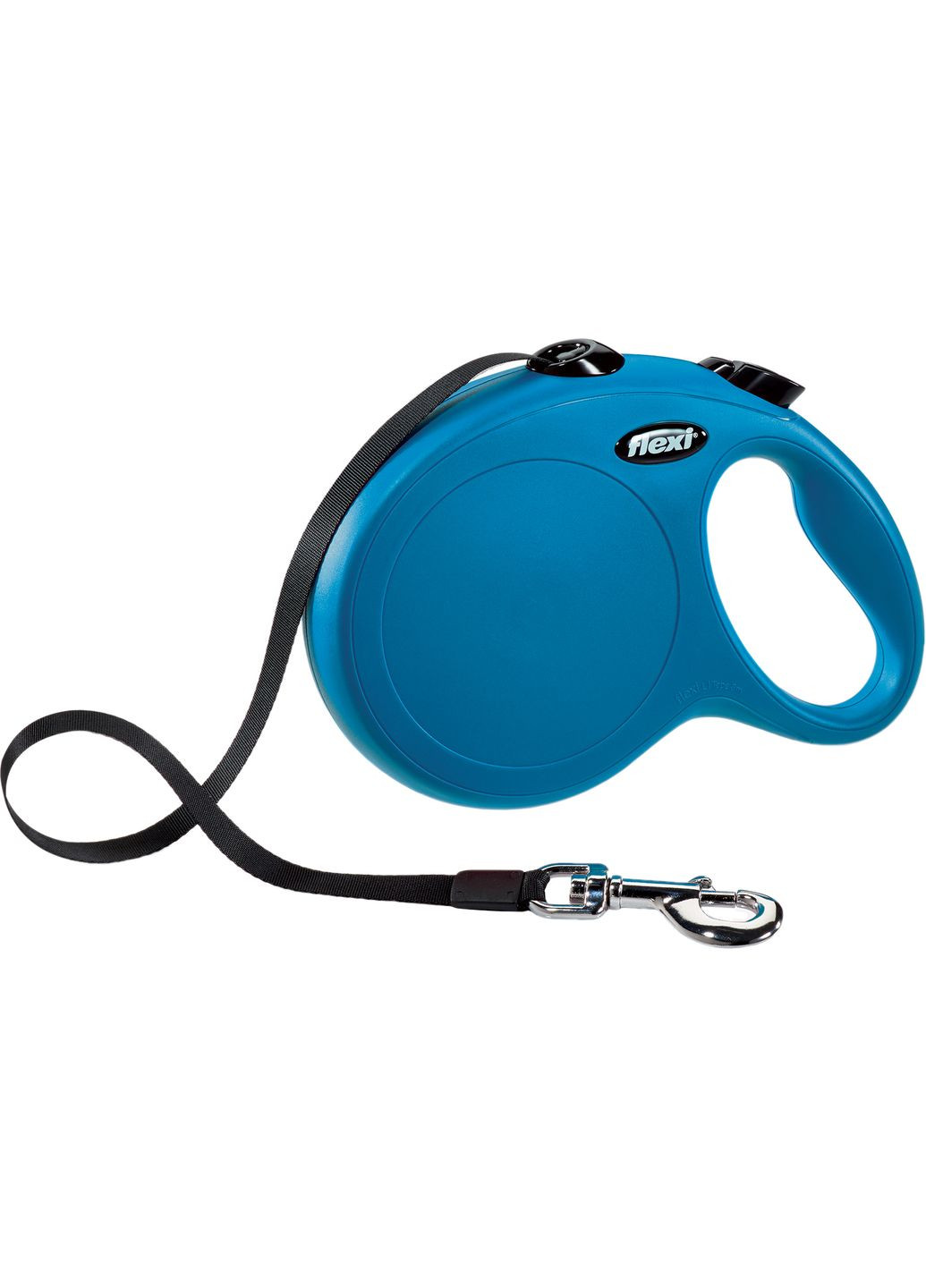 Рулетка для собак New Classic М 5 метров, до 25 кг (синяя), поводок с лентой Flexi (292257596)