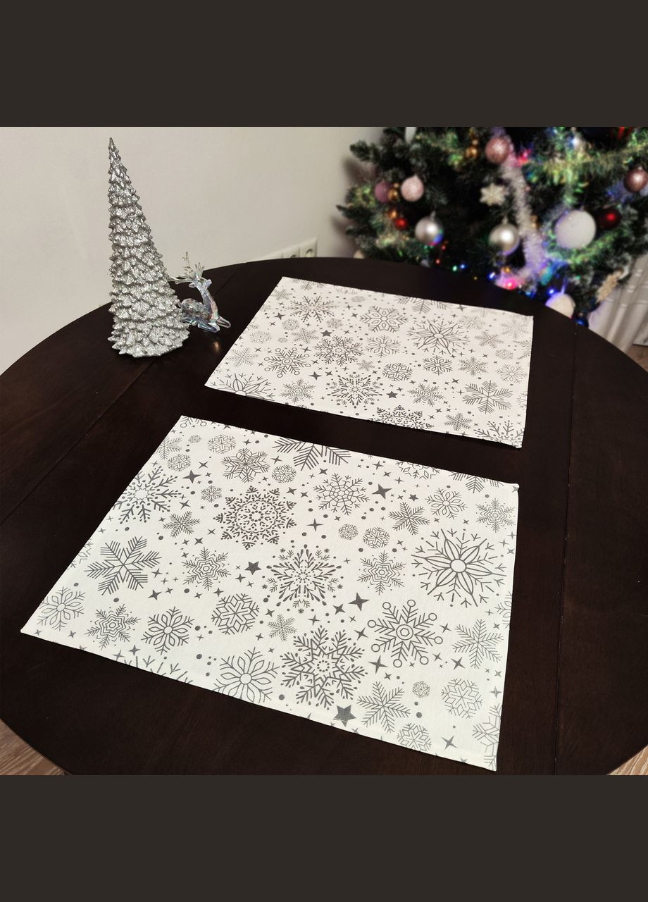 Салфетка под тарелку новогодняя (набор из 2 салфеток) молочная водоотталкивающая с тефлоновым покрытием Maystat (307060845)