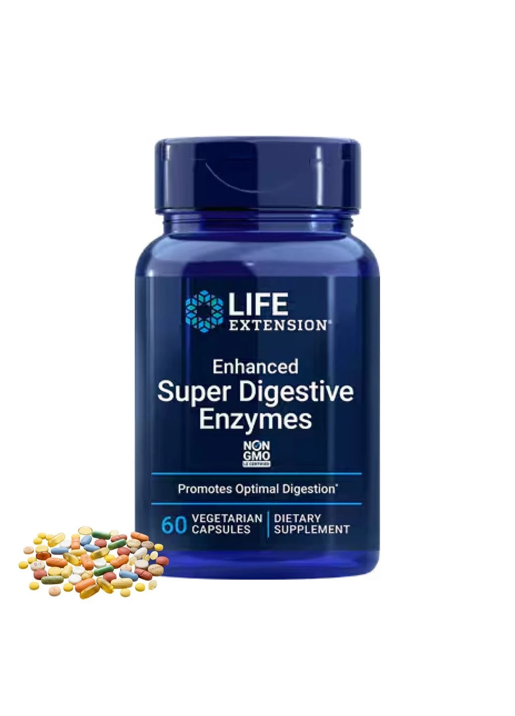 Ферменты для пищеварения вегетарианские Enhanced Super Digestive Enzymes 60 капсул без глютена Life Extension (372596726)