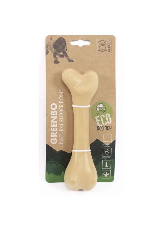 Іграшка жувальна з натурального каучука для собак Greenbo Natural Rubber Bones L (6953182735076) M-Pets (332167934)