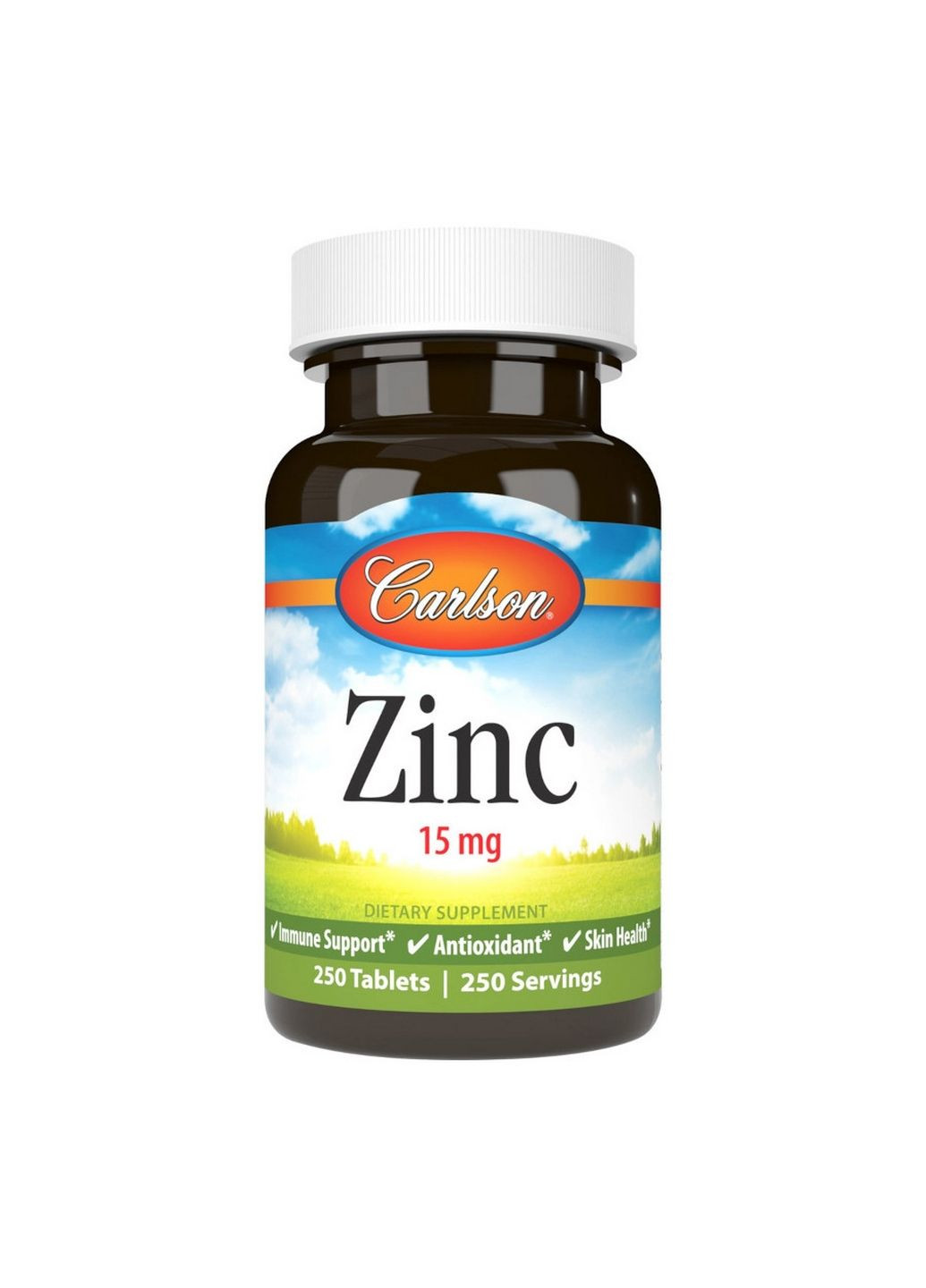 Вітаміни та мінерали Zinc 15 mg, 250 таблеток Carlson Labs (293483117)