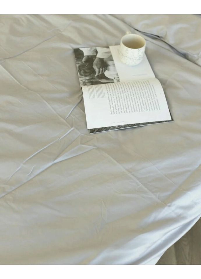 Постельное белье евро Home Сатин Люкс 20934 200х220 см холодный белый DUSHKA (336327685)