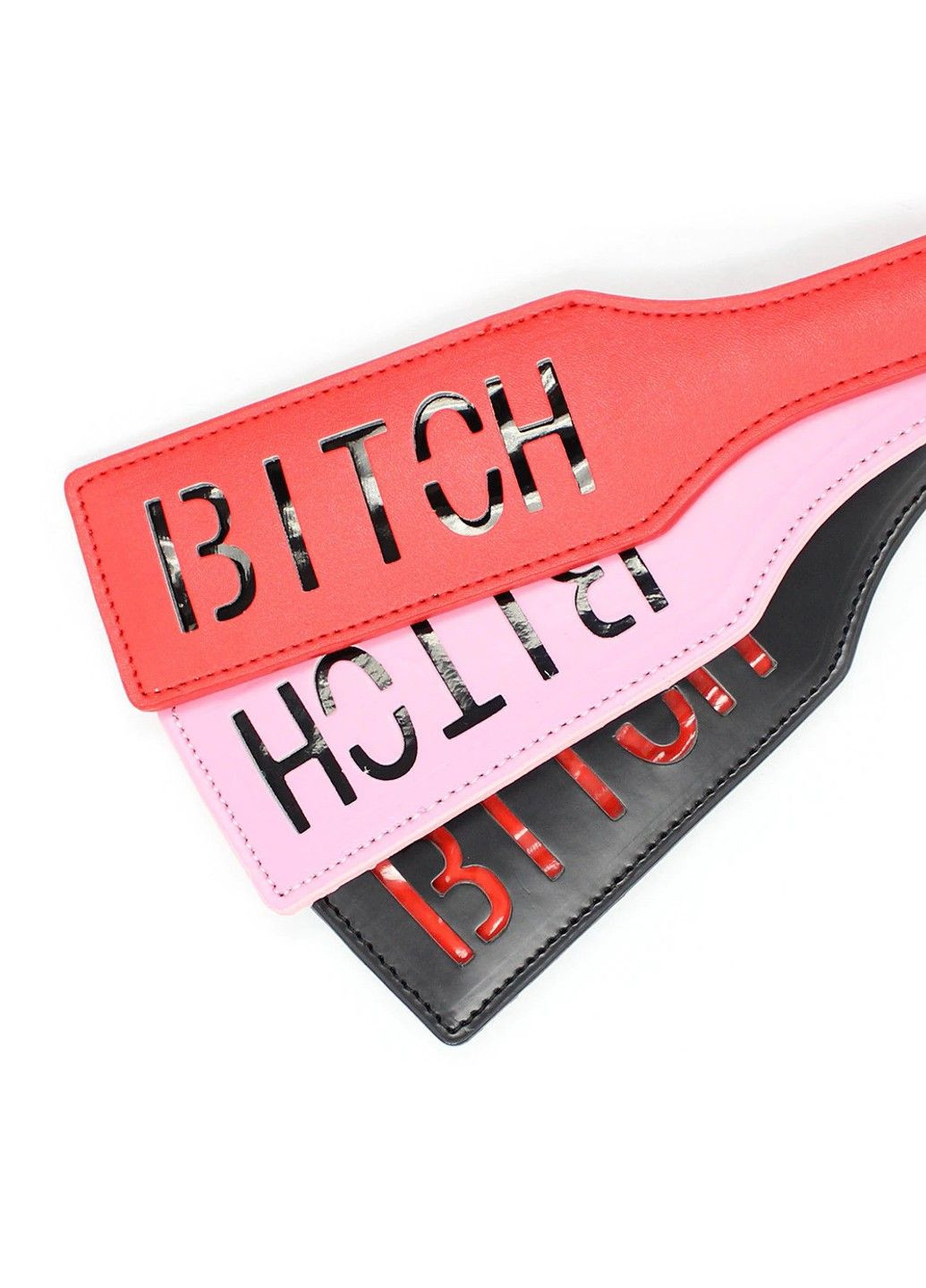 Шльопавка червоного кольору з еко шкіри для рольових БДСМ-ігор We Love (284279344)