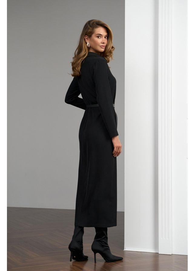 Черное повседневный стильное лаконичное платье-поло (3077) Triko Bakh