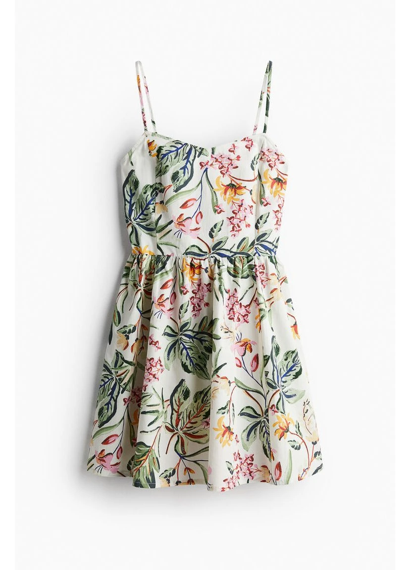 Белое платье H&M однотонное