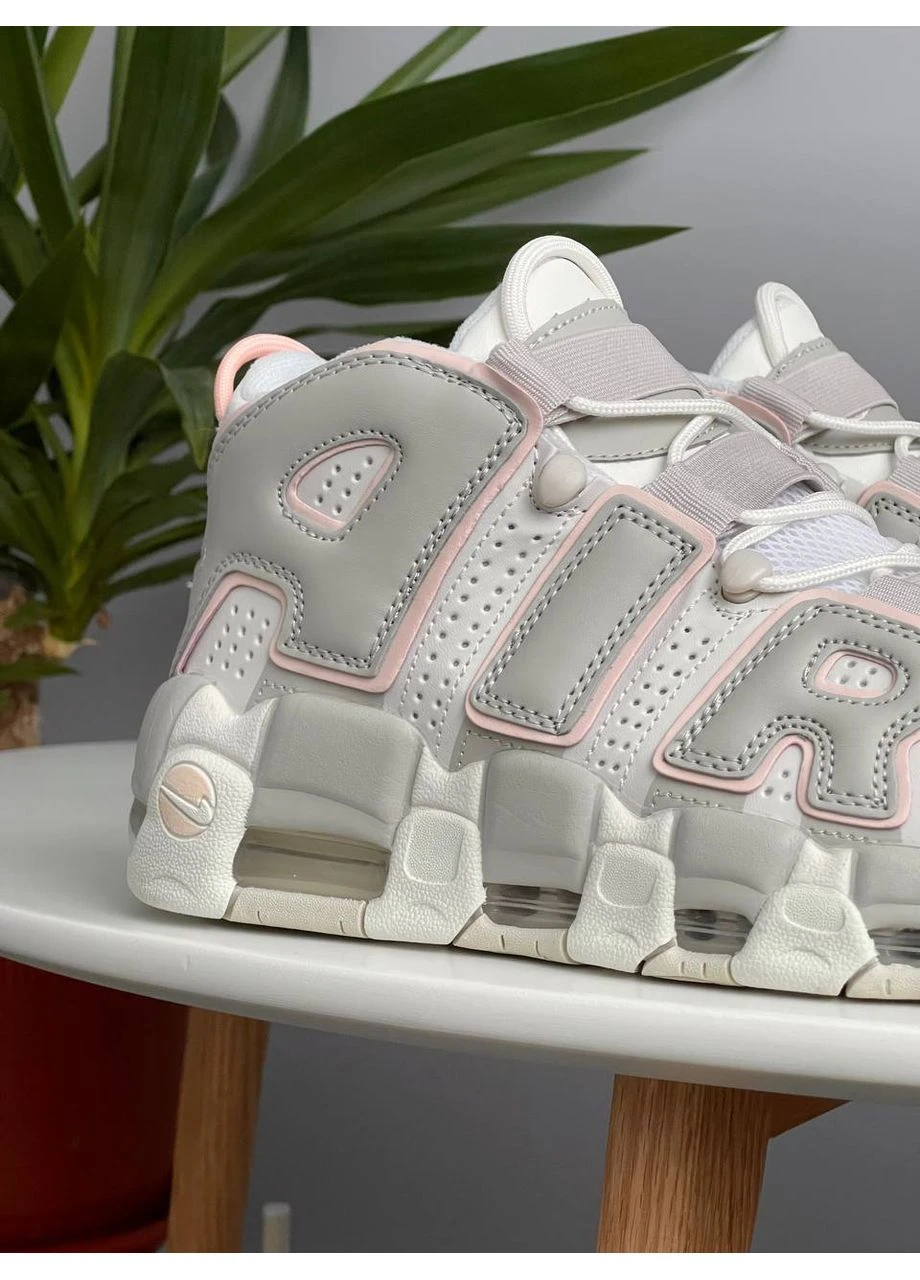 Белые демисезонные кроссовки мужские nike air more uptempo white green | найк аир мор уптемпо белые No Brand