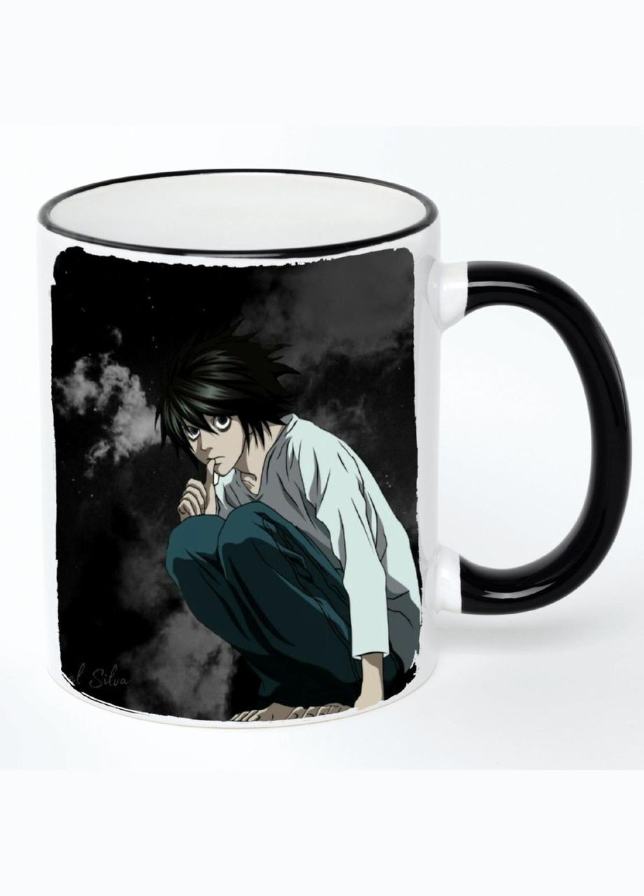 Чашка Тетрадь смерти Аниме #002 (кружка, кружка) Белая с черной ручкой 330 мл No Brand (322716164)