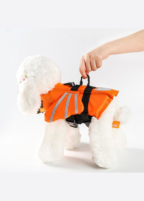Рятувальний жилет для собак зі світловідбивними смугами Помаранчевий No Brand (302372606)