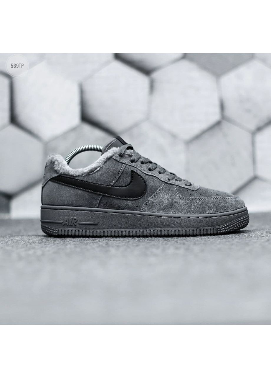КРОСІВКИ ЖІНОЧІ NIKE AIR FORCE LOW DARK GREY WINTER НАЙК АІР ФОРС 1 ПРЕМІУМ No Brand сірі демісезони (367175949)