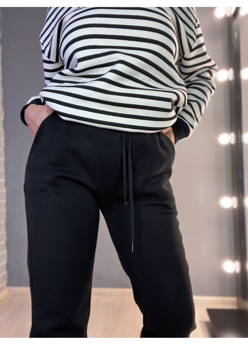 Брюки женские 2925 спортивные джоггеры на резинке утепленные на флисе Enjoy (304062655)