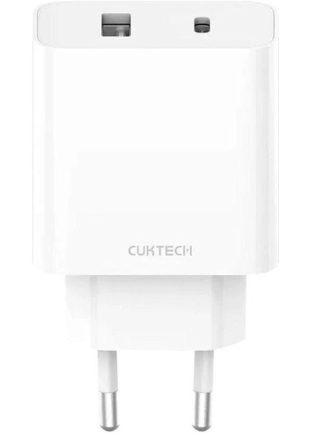 Зарядний пристрій 2 порти CUKTECH A19 30 W Charger (TypeA + Type-C) біле Xiaomi (293346590)