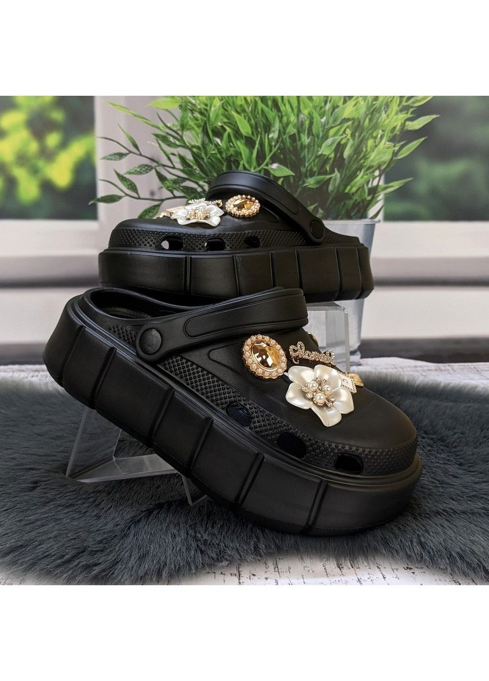 Кроксы женские на платформе Progress (317211434)