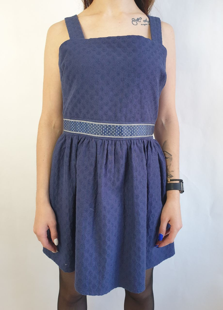 Летний женский сарафан синий Naf Naf однотонный