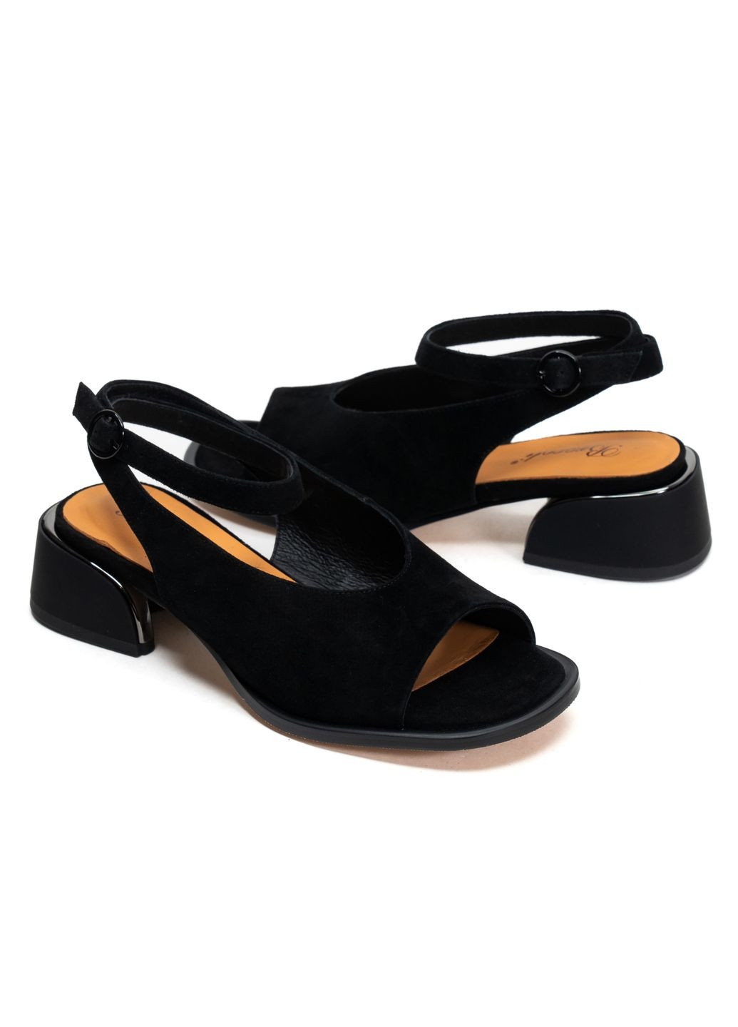 Черные босоножки 01583 черные Brocoli