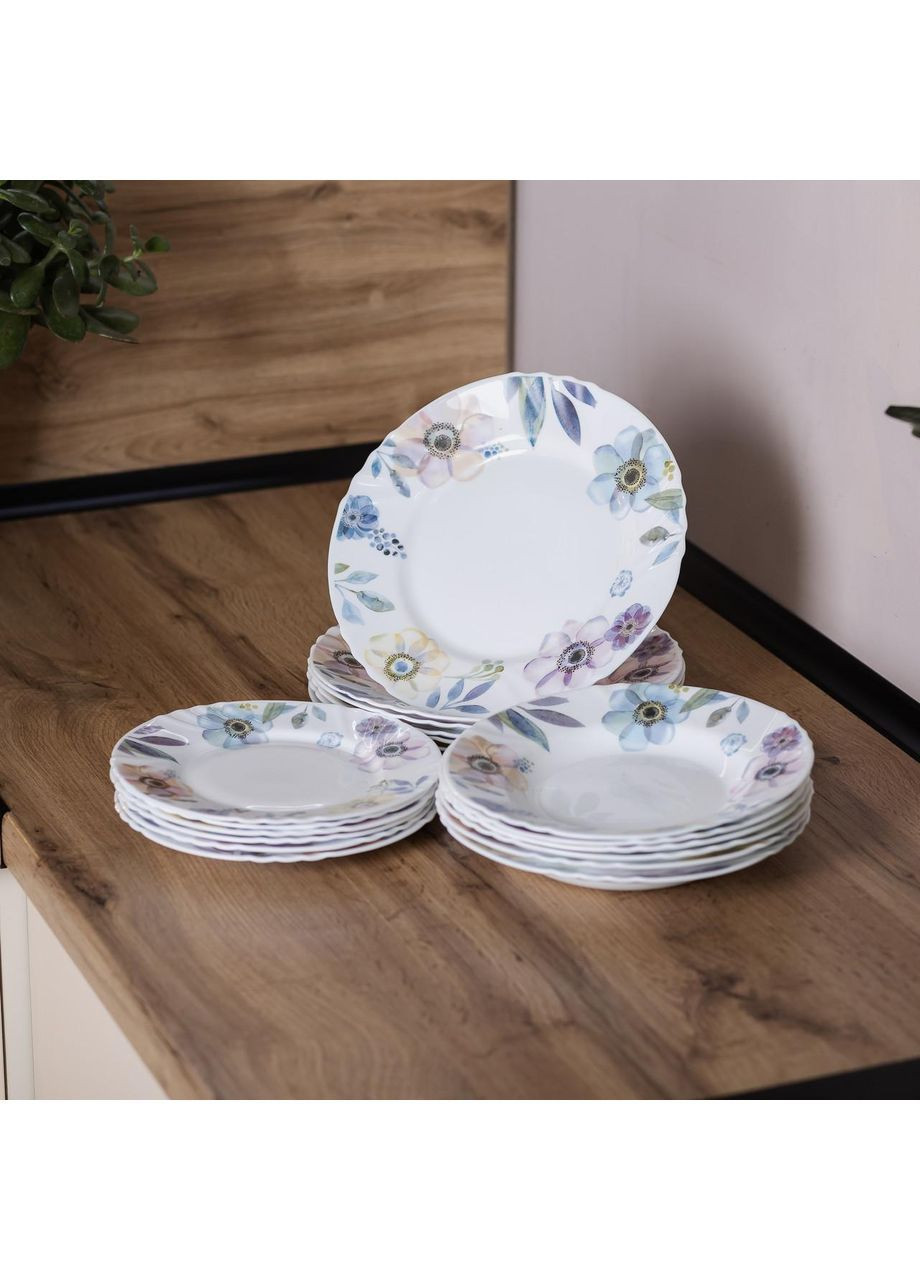 Столовый сервиз фарфоровый на 6 персон 18 предметов Белый HP-7-717 Yiwu (368766986)