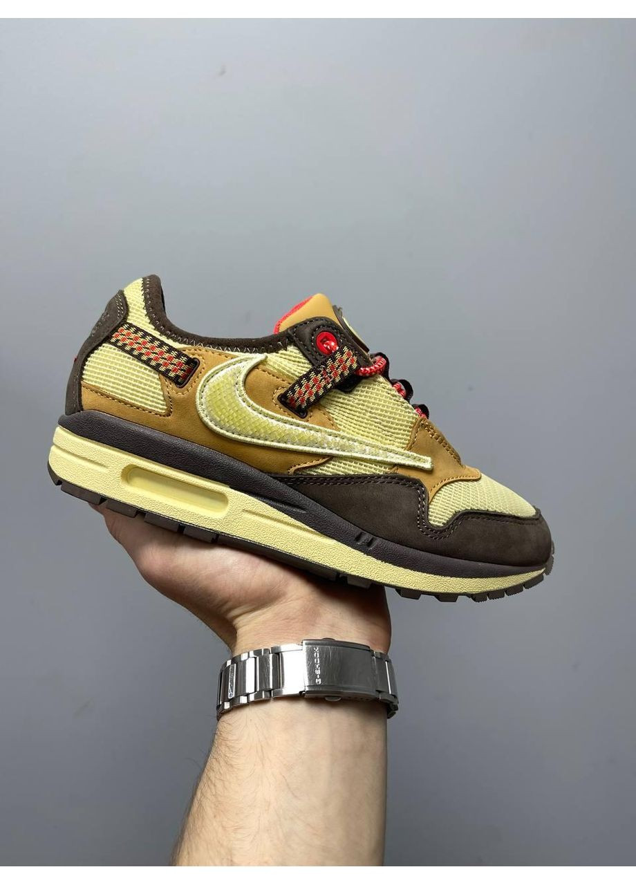 КРОСІВКИ ЖІНОЧІ NIKE AIR MAX 1 TRAVIS SCOTT CACTUS JACK BAROQUE BROWN НАЙК АІР МАКС No Brand бежеві демісезони (368869564)
