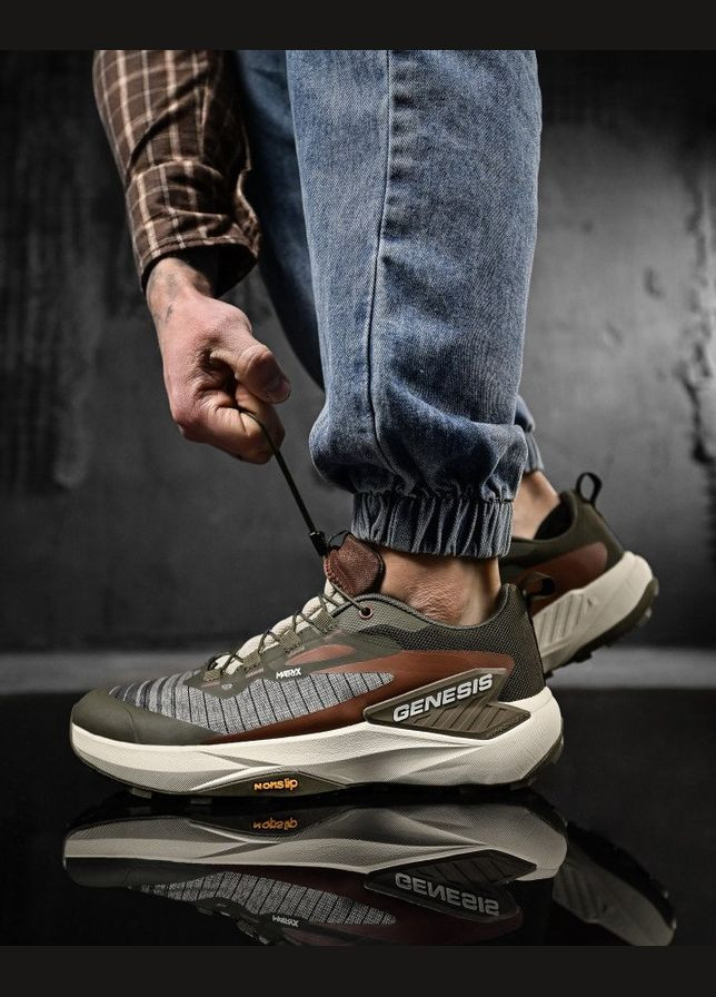 Оливкові Літні чоловічі кросівки genesis а3060-6 олива No Brand