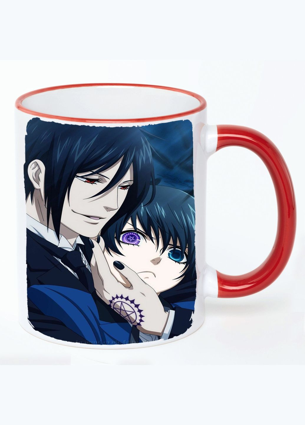 Чашка Темний дворецький Аніме #007 (кухоль, кухоль) Біла з Червоною ручкою 330 мл No Brand (322712283)