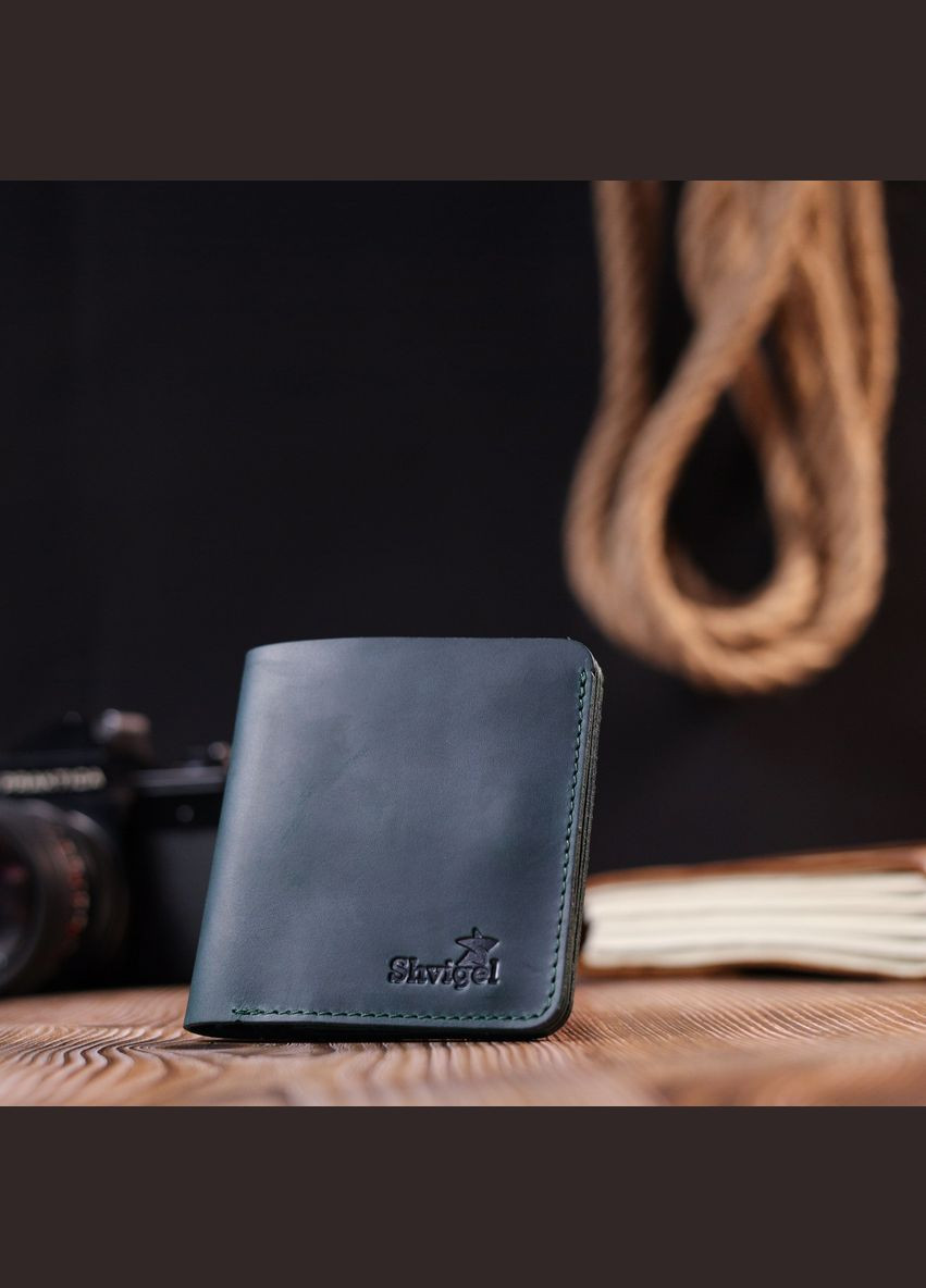 Винтажное кожаное портмоне с монетницей унисекс зеленое (sku_16603) No Brand (327819456)