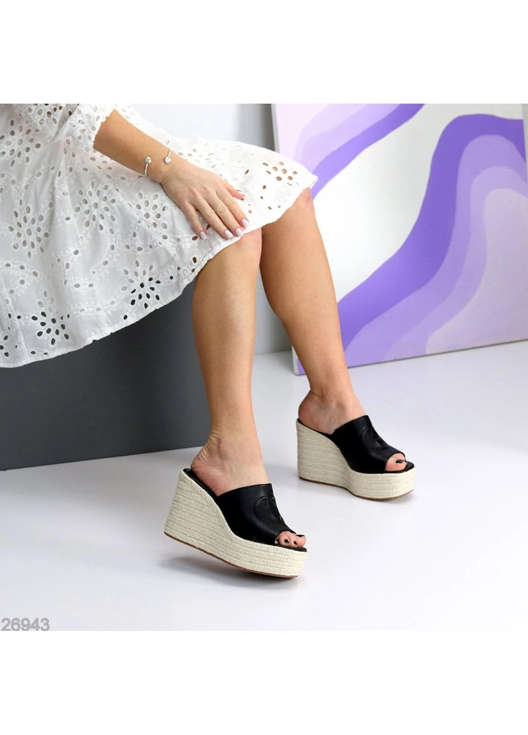 Черные сабо на платформе No Brand