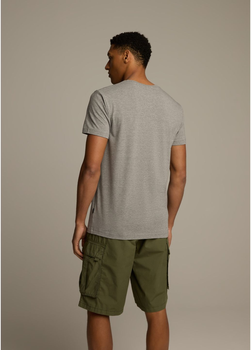 Серая футболка мужская с v-образным вырезом серый меланж Diverse V NECK 253