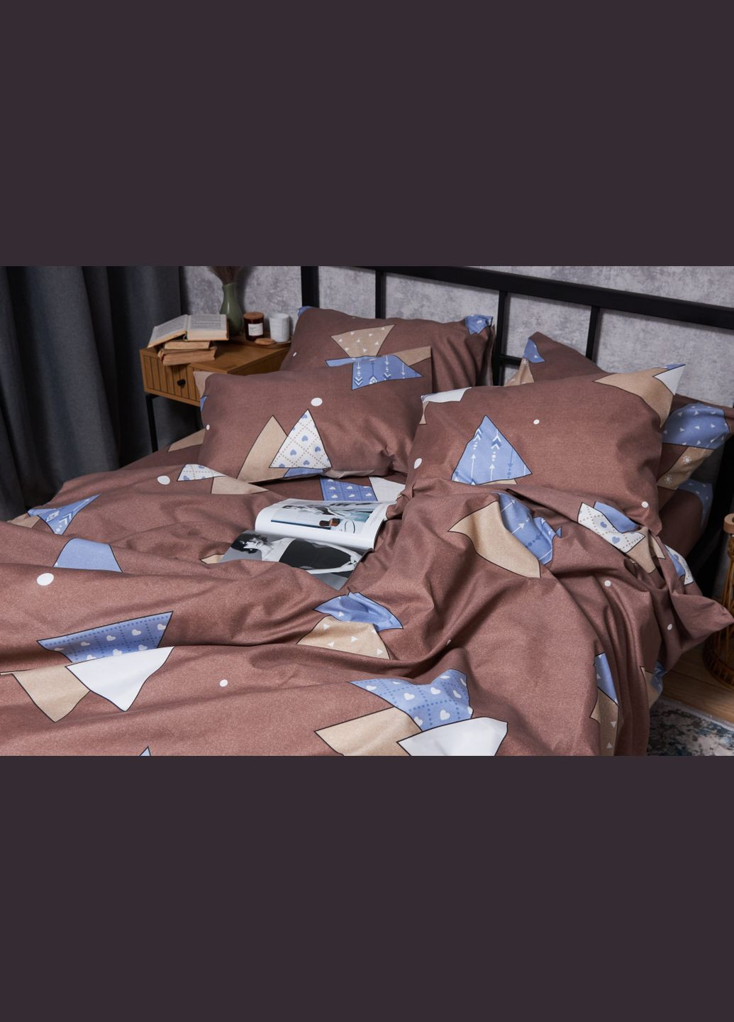 Комплект постільної білизни Микросатин Premium «» двоспальні 175х210 наволочки 4х70х70 (MS-820005049) Moon&Star Amber Dream (293147963)