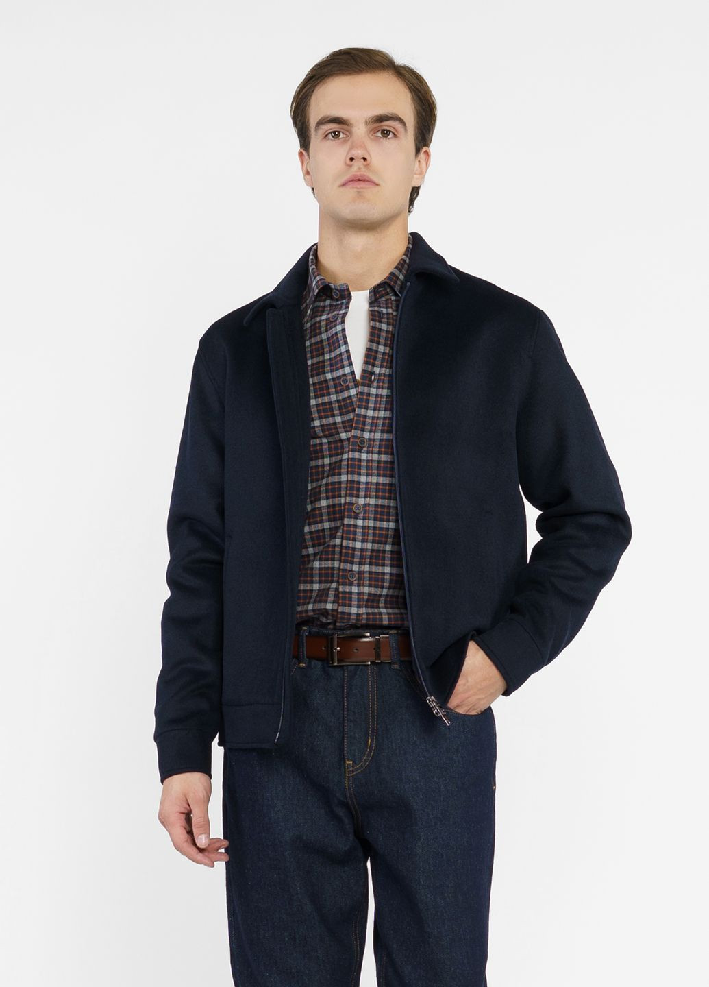 Синя зимня куртка чоловіча синя Arber Bomber Jacket KR78