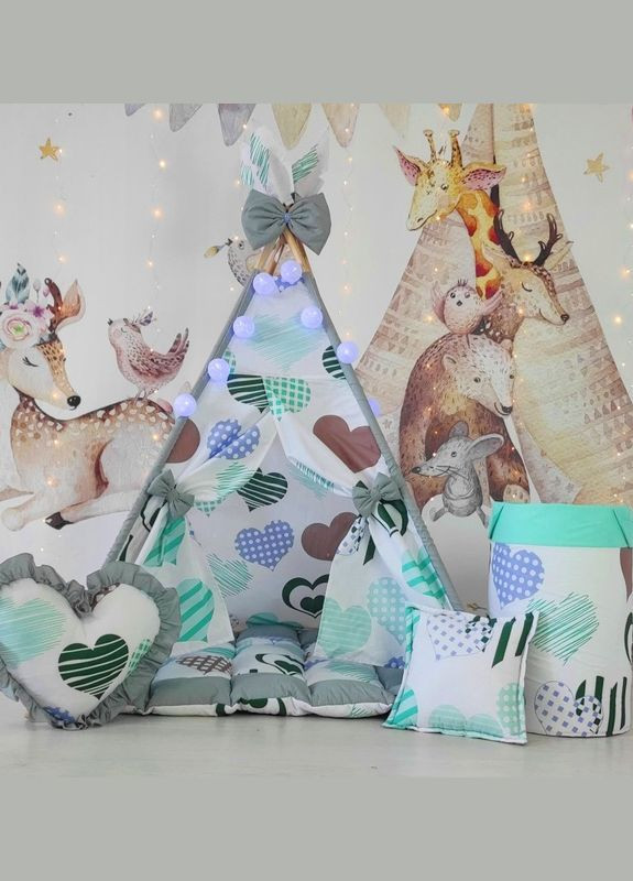 Детская палатка Вигвам Мятный бум БОН БОН + корзина для игрушек. Полный комплект! No Brand (316257046)