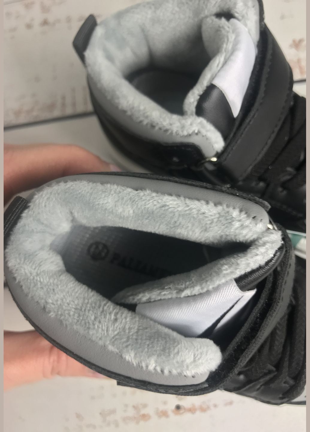 Комбіновані Осінні кросівки хайтопи демісезонні дитячі на хлопчика чорно-сірий (1061) Paliament