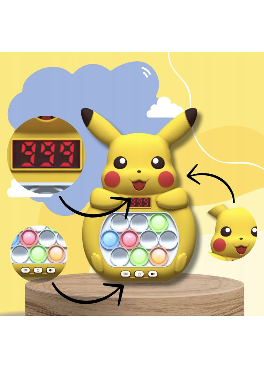 Электронная приставка консоль Quick Push Game приставка игры Pop It Антистресс-тек ток игрушка Пикачу 999 No Brand (365721657)