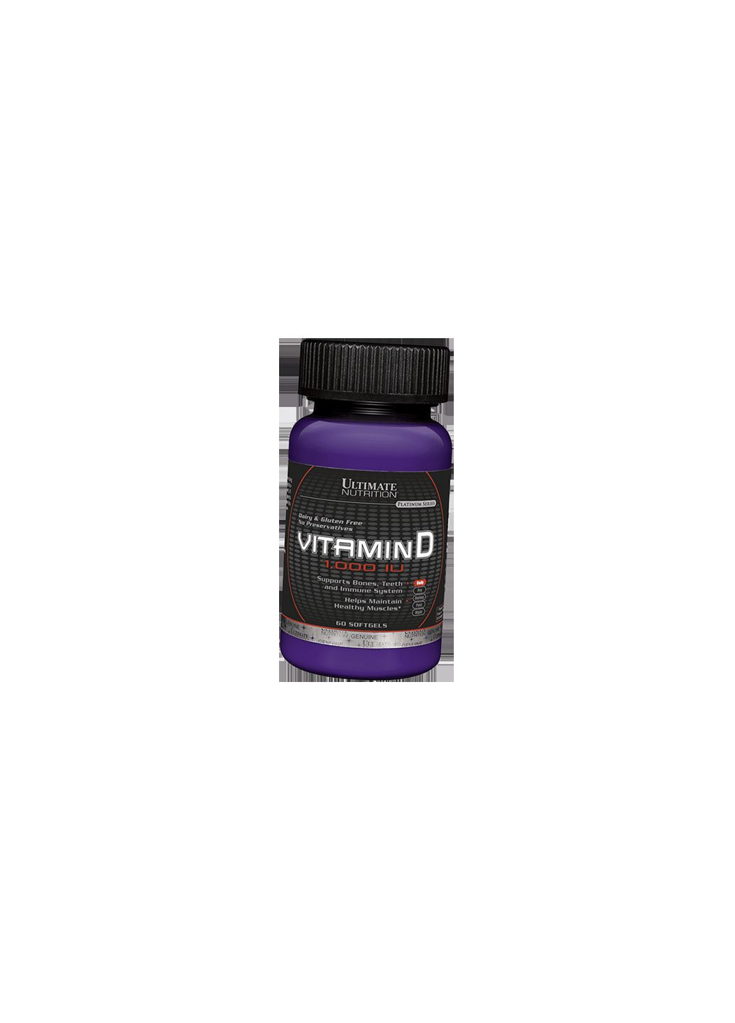 Витамин Д, Vitamin D 1000, 60гелкапс (36090015) Ultimate Nutrition (293253827)