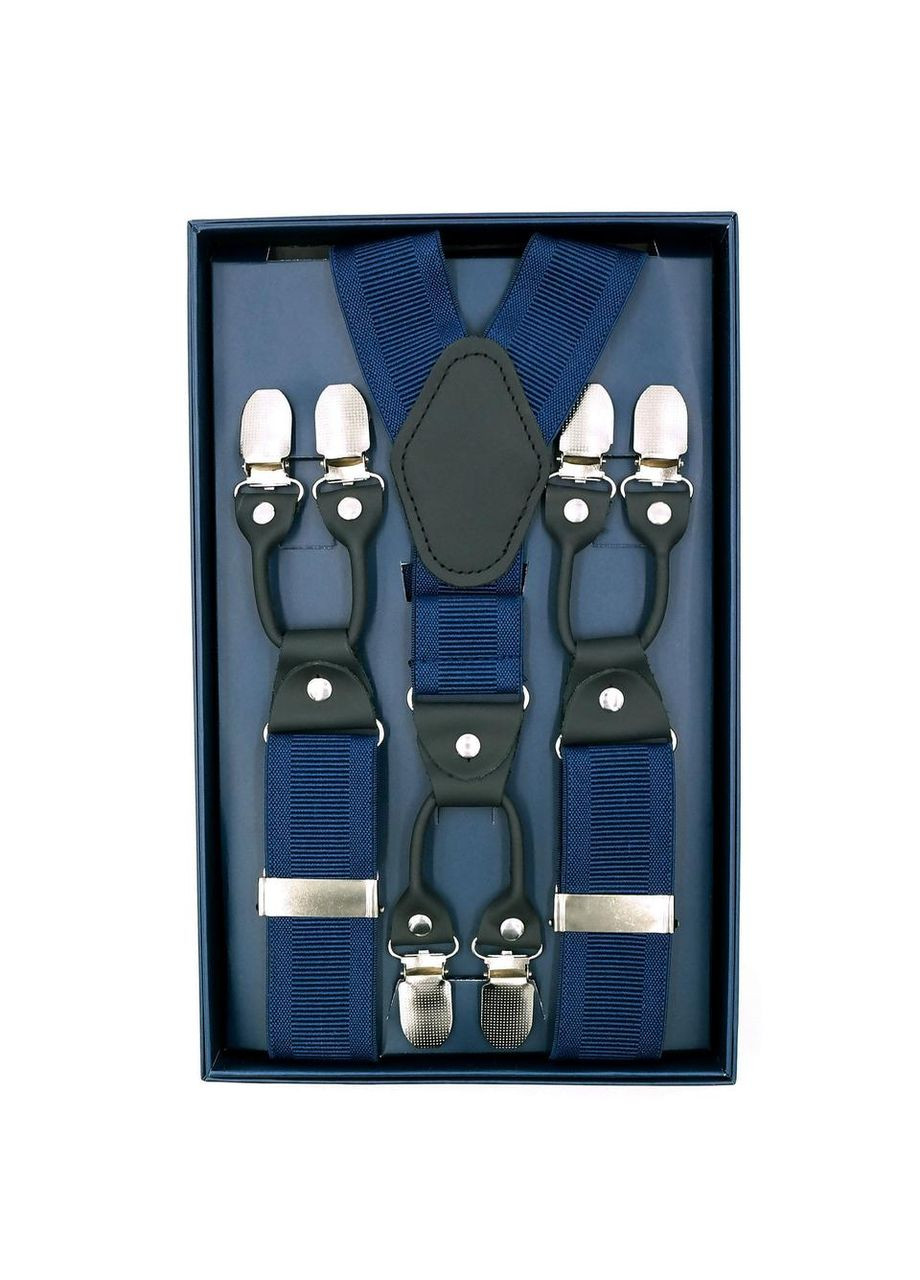 Підтяжки Сині Y-подібні з металевими затискачами для чоловіків і жінок повсякденні та святкові ProDobro (364672005)