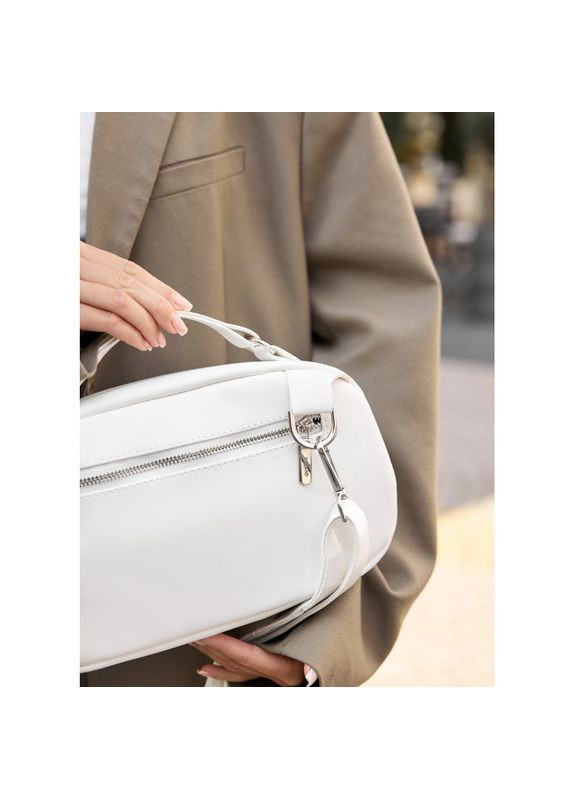 Сумка через плече жіноча бананка Pure біла Sambag (360239319)