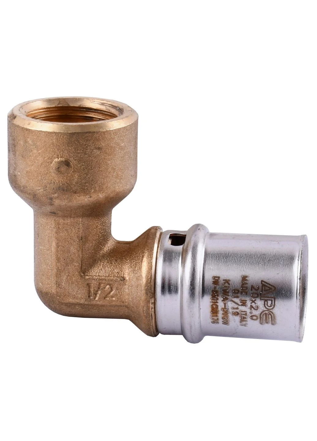 Кутник із внутрішньою різьбою прес ITALY AP 152 1/2″х20 APE (300221706)