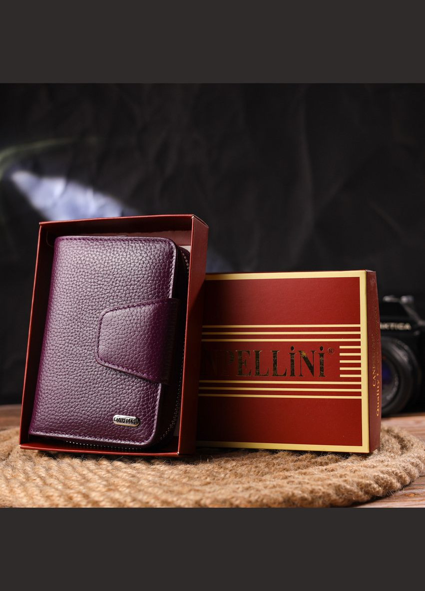 Практичний вертикальний портмоне для жінок з монетницею на блискавці з натуральної шкіри флотар 21601 Canpellini (331908179)