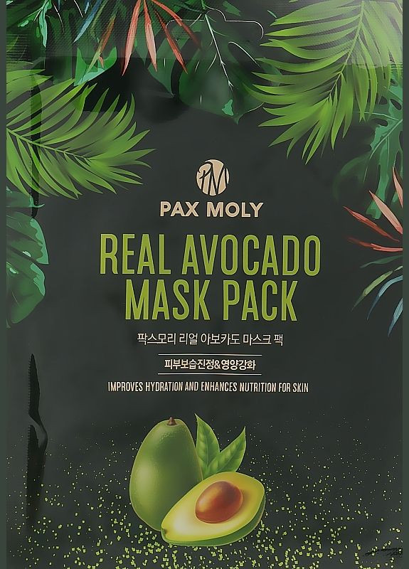 Маска тканинна з авокадо Real Avocado Mask Pack 25ml (2-992135) Pax Moly (371189510)