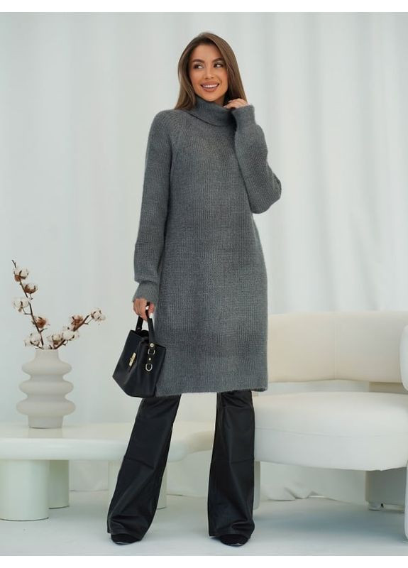 Темно-серое платье issa plus wn19-110 темно-серое Magnet однотонное