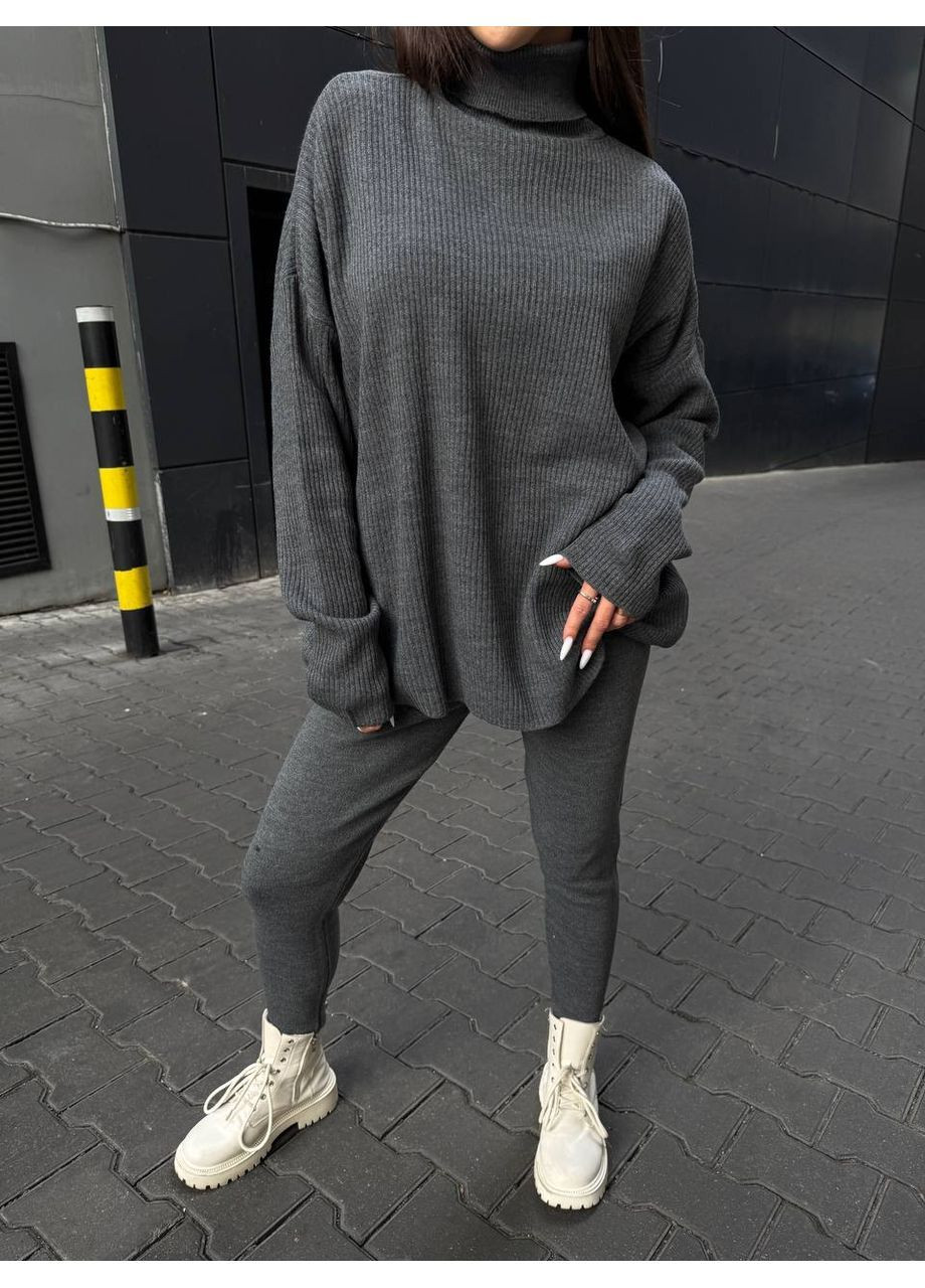 Женский костюм удлинённый свитер и лосины альпака No Brand Б1466-132 (365815402)