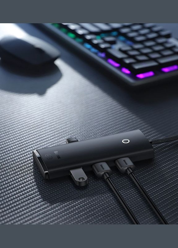 USB-Хаб Lite Series 4 in 1 (USB-A to USB 3.0*4) 1m Black Baseus (341325821)