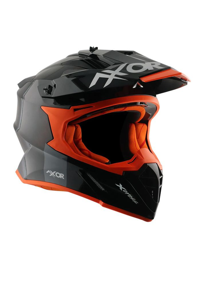 Мотошлем X-Cross Matte Black/Orange размер. Axor (356775628)