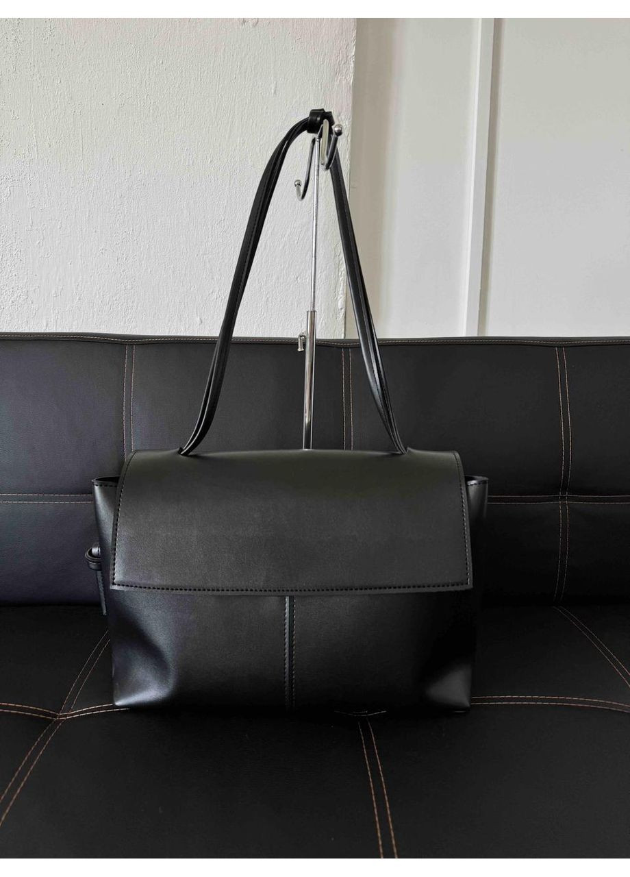 Сумка жіноча стильна з гладкої екошкіри з підкладкою велика довгі ручки на клапані JUGO XENIA 34-25 (353849290)