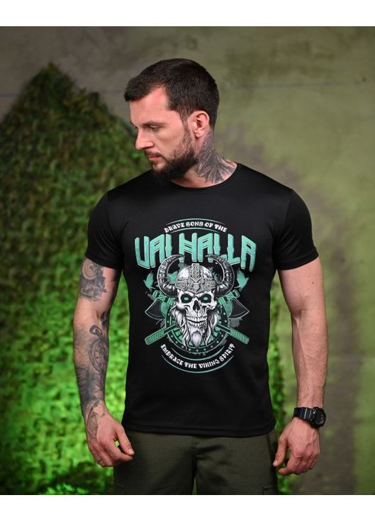 Тактична чоловіча футболка Valhalla черная No Brand (354792702)